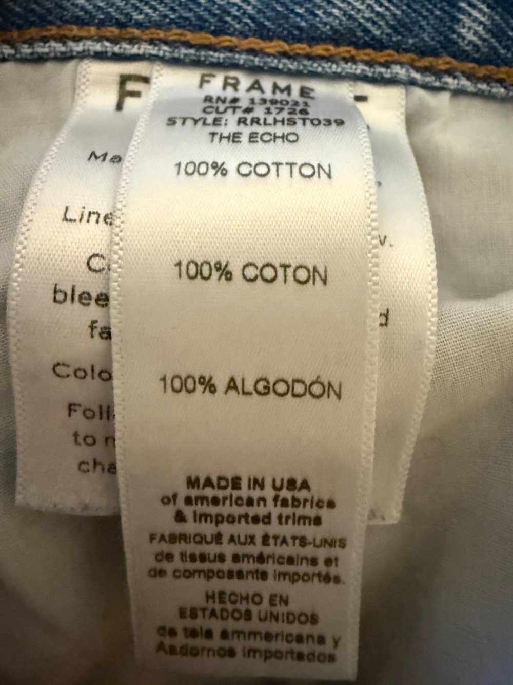 FRAME Le High Straight Jeans The Echo Light Wash Rigid Denim Size 28 - Picture 3 of 5